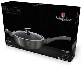 Tigaie cu capac adanca 32 cm Carbon Metallic Line Berlinger Haus BH 1239N