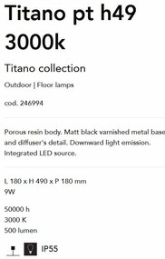 Stalp de exterior cu protectie IP55 Titano pt h49 3000k