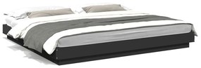 3281162 vidaXL Cadru de pat, negru, 200x200 cm, lemn prelucrat