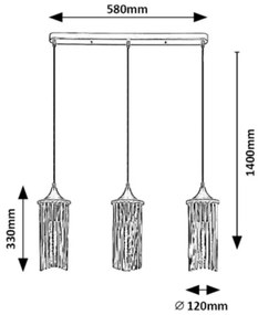Lustră pe cablu ROXAS 3xE27/40W/230V Rabalux 72153