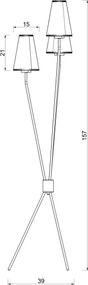 Lampadar TREFOT, 3 x E14, 15 W, 230 V, bej