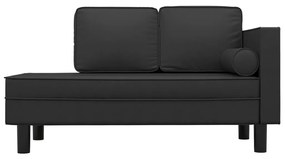 Canapea extensibila cu 2 locuri, negru, piele ecologica Negru