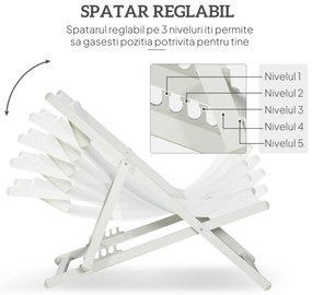 Outsunny Set 2 Scaune Fotoliu, Șezlong pentru Exterior, Pliabile și Rabatabile, din Aluminiu, 96.5 x 58 x 91.5 cm, Bej