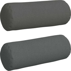 vidaXL Perne Bolster 2 pcs Gri închis Ø 25 x 70 cm țesătură