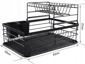 Scurgator de vase metalic RAVOLO, negru