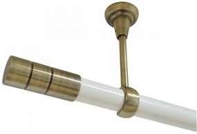 Galerie tavan fara inele CYLINDRU /25 - alb/aur antic (Alege marime: 400 cm)