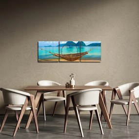 Tablou - Hamac pe plajă (cu ceas) (90x30 cm)