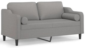 3153023 vidaXL Canapea cu 2 locuri cu perne&pernuțe gri deschis 140 cm textil