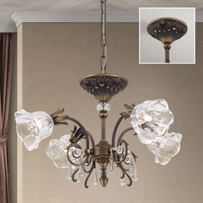 Candelabru cristal design lux LA BOHEME D-60cm 4L old patina