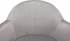 Scaun de birou, material textil din catifea gri deschis / negru, EROL