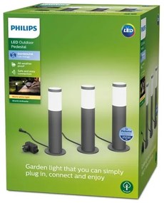 Philips - Set 3x lampă LED exterior UTRECHT GARDENLINK LED/24W/230V 2700K IP44