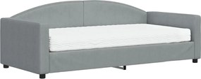 vidaXL Pat de zi cu saltea, gri deschis, 90x190 cm, textil
