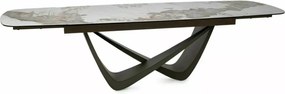 Masa extensibila Maranello Ceramic alb lucios/cupru L200-290xl98 cm
