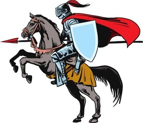 Ilustrație Knight riding horse - Vector, zaricm