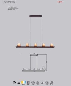 Lustra LED suspendata design modern ALABASTRO 5L