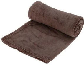 Pătură fleece maro, 125 x 150 cm