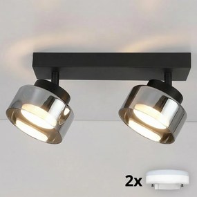 Brilagi - LED RGB reglabil spot AURA LUX 2xGX53/14W/230V Wi-Fi Tuya negru/fumuriu