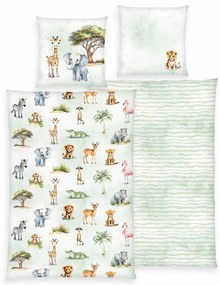Herding Lenjerie de pat pentru copii din bumbacSafari, 135 x 200 cm, 80 x 80 cm, 135 x 200 cm, 80 x 80 cm
