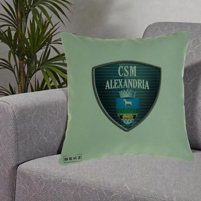 Perna Personalizata CSM Alexandria Fotbal, 40x40 cm, Verde, Husa Detasabila, Perna Inclusa, BEKZ®