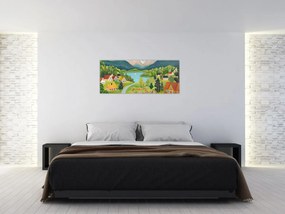 Tablou - Sat în Munți (120x50 cm)