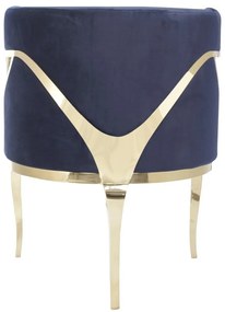 Fotoliu tapitat Morello bleumarin/gold – H78 cm