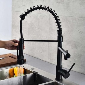 Baterie de Bucătărie cu Duș Extensibil, Negru, Model YD/202 – Design Modern și Funcțional pentru O Utilizare Confortabilă
