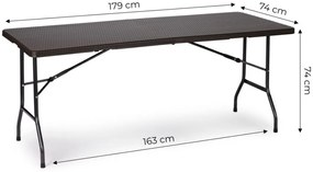 Masă pliabilă catering 180cm Brown Rattan