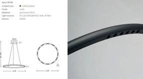 Lustra circulara LED APUS 80 negru