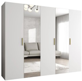Dulap de haine 250 cm Borry 2 (alb + Auriu). 1125837