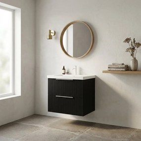 Dulap baza suspendat Rune Ivar 2 sertare 60 cm negru mat