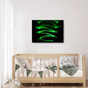 Tablou pe sticlă - valuri neon (70x50 cm)