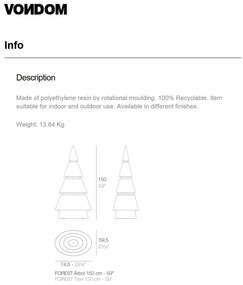 Brad Decorativ FOREST 1,5m ILUMINAT LED Vondom