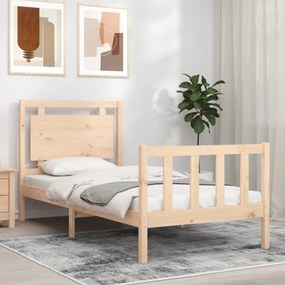 3192151 vidaXL Cadru de pat cu tăblie, 90x200 cm, lemn masiv