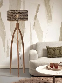 Lampadar eco din bambus Java 3-legs 50x22, natur/ negru