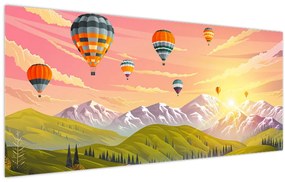 Tablou - Baloane deasupra unui peisaj (120x50 cm)