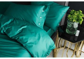 LENJERIE DE PAT LUX, 2 PERSOANE, 100% BUMBAC SATINAT, CEARCEAF 240X240 CM, HUSA PILOTA 200X220 CM, 2 FETE PERNA 50X70 CM, VERDE