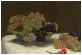 Tablou - Henri Fantin-Latour, Still Life with Grapes and a Carnation, reproducere (90x60 cm)