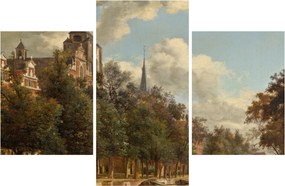 Tablou - Jan van der Heyden, View Down a Dutch Canal, reproducere (90x60 cm)