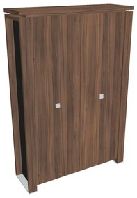 Dulap înalt pentru haine Verno+ S 140 x 46 x 210 cm, nuc / negru