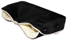 Încălzitor de mână (manșon) Baby Nellys ® pentru cărucioare lână - negru / cremă