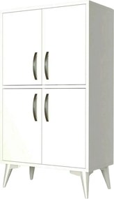 Dulap MDL0201, alb, PAL melaminat, cu 4 usi, 60x35x109 cm