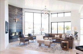 Lustra suspendata LUX design geometric ROUNDOUT alama antichizata, cu 12 surse de lumina