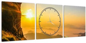 Tablou - Ceața de dimineață în vale (cu ceas) (90x30 cm)