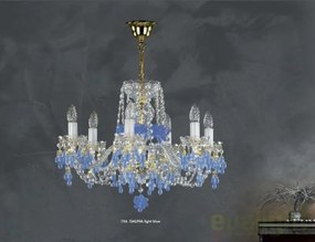 Candelabru cristal Bohemia 6 brate, diam. 58cm Galina light blue VI. CE