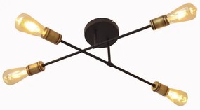 Lustră aplicată CAMBRIDGE 4xE27/20W/230V neagră/aurie