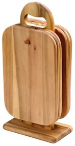 Kesper 21375-71 Suport cu 6 tăblițe din lemn deacacia, 15 x 9 x 32 cm