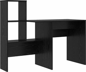 vidaXL Birou cu raft Stejar Negru 131,5 x 50 x 106,5 cm Lemn compozit