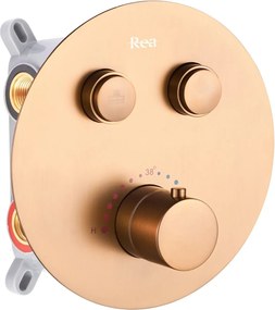 Set de duș incastrat Rea LUNGO COPPER BRUSH + BOX cu termostat