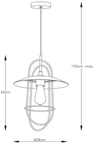 Lustră pe cablu MASSON 1xE27/40W/230V turcoaz Lucide 74309/01/37