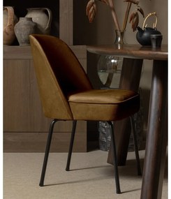 Scaune de dining galben-muștar 2 buc. din catifea Vogue – WOOOD